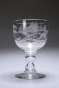 HUNTING INTEREST: A VICTORIAN OVER-SIZED GLASS RUMMER