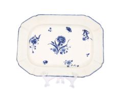 A WORCESTER BLUE AND WHITE MEAT DISH, c.1770-1780