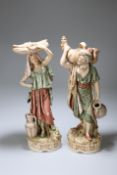 A LARGE PAIR OF ROYAL DUX FIGURES, EARLY 20TH CENTURY