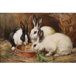 ALICE EDITH ROSS (EX.1886-1937), RABBITS FEEDING