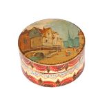 A CONTINENTAL VERNIS MARTIN HAND PAINTED IVORY SNUFF BOX, c. 1800