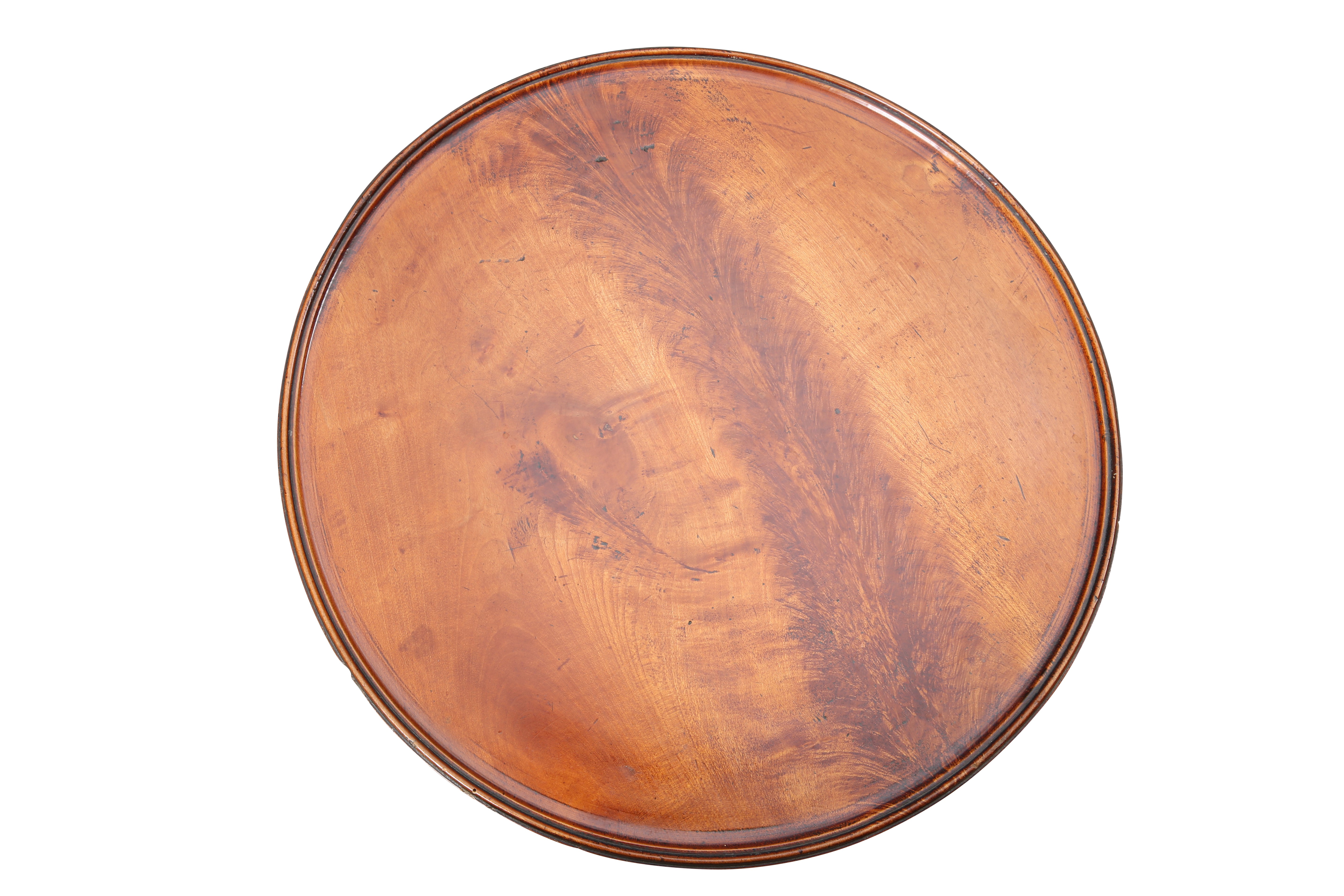 AN 18TH CENTURY FLAME MAHOGANY TRAY