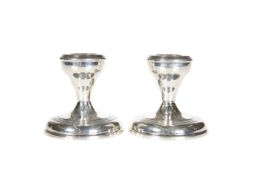 A PAIR OF SILVER DWARF CANDLESTICKS, BIRMINGHAM 1965