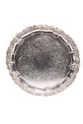 A LARGE SILVER-PLATED SALVER, 20TH CENTURY