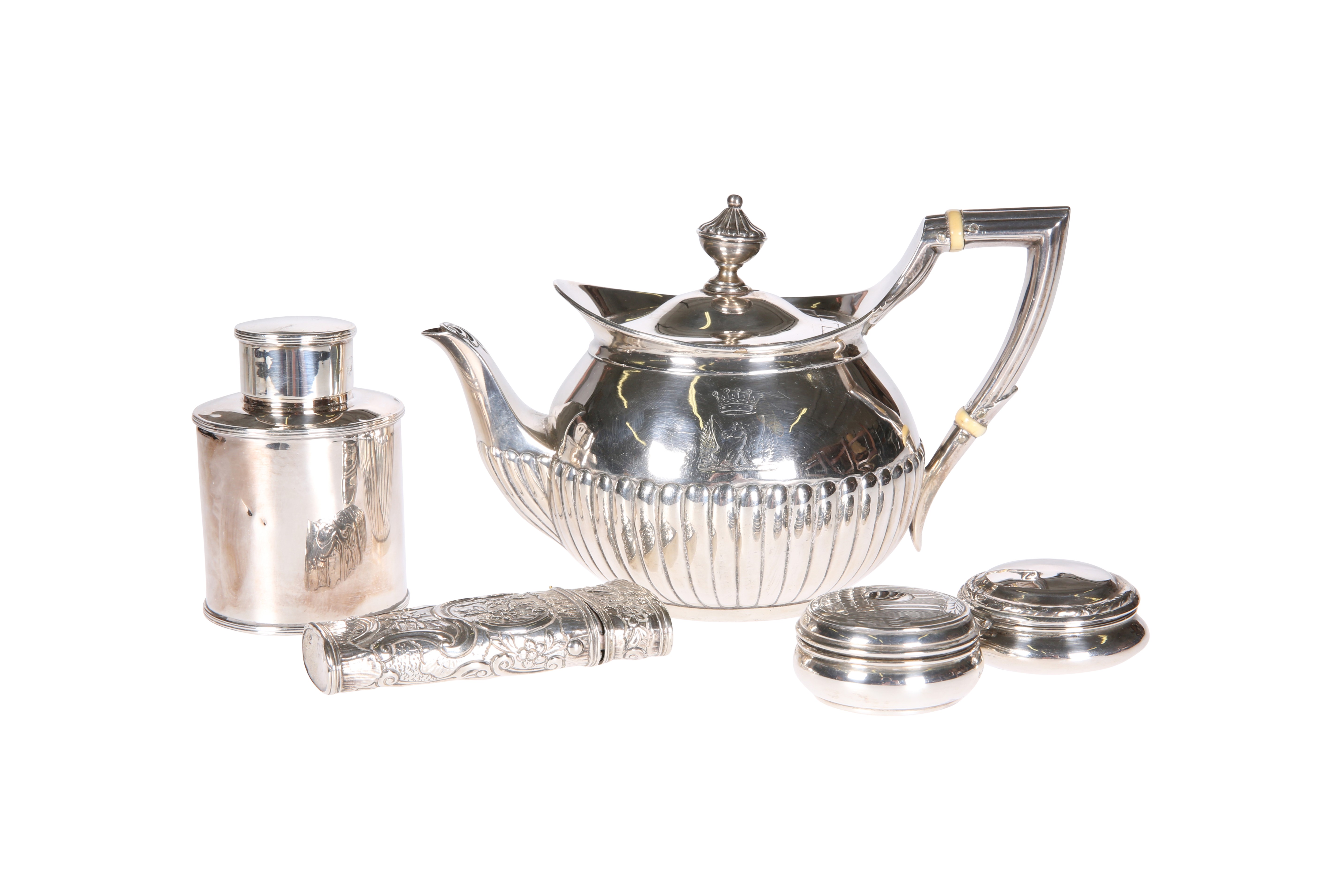 A VICTORIAN SILVER BACHELORS TEAPOT