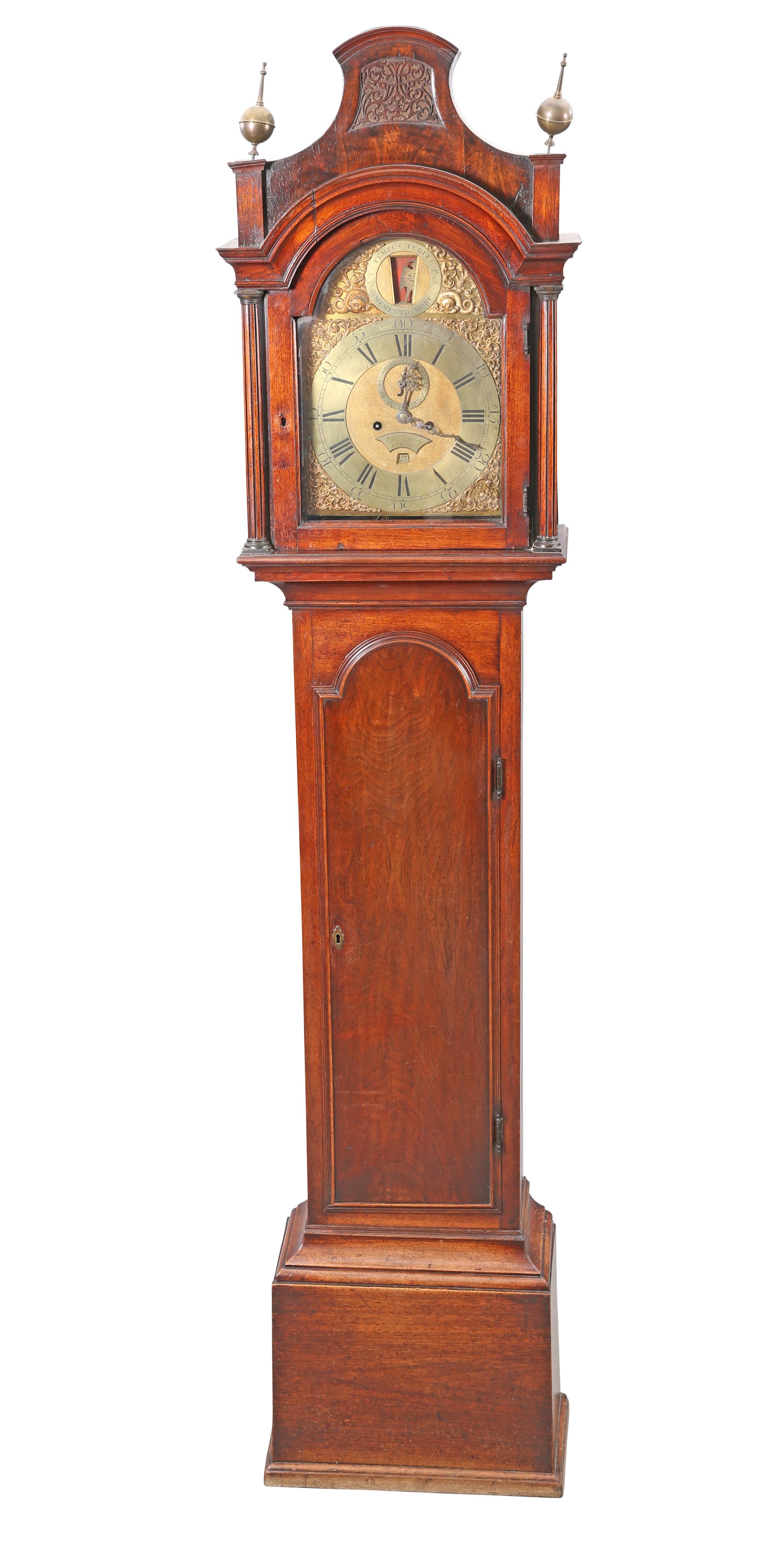 A GEORGE III MAHOGANY EIGHT-DAY AUTOMATON LONGCASE CLOCK