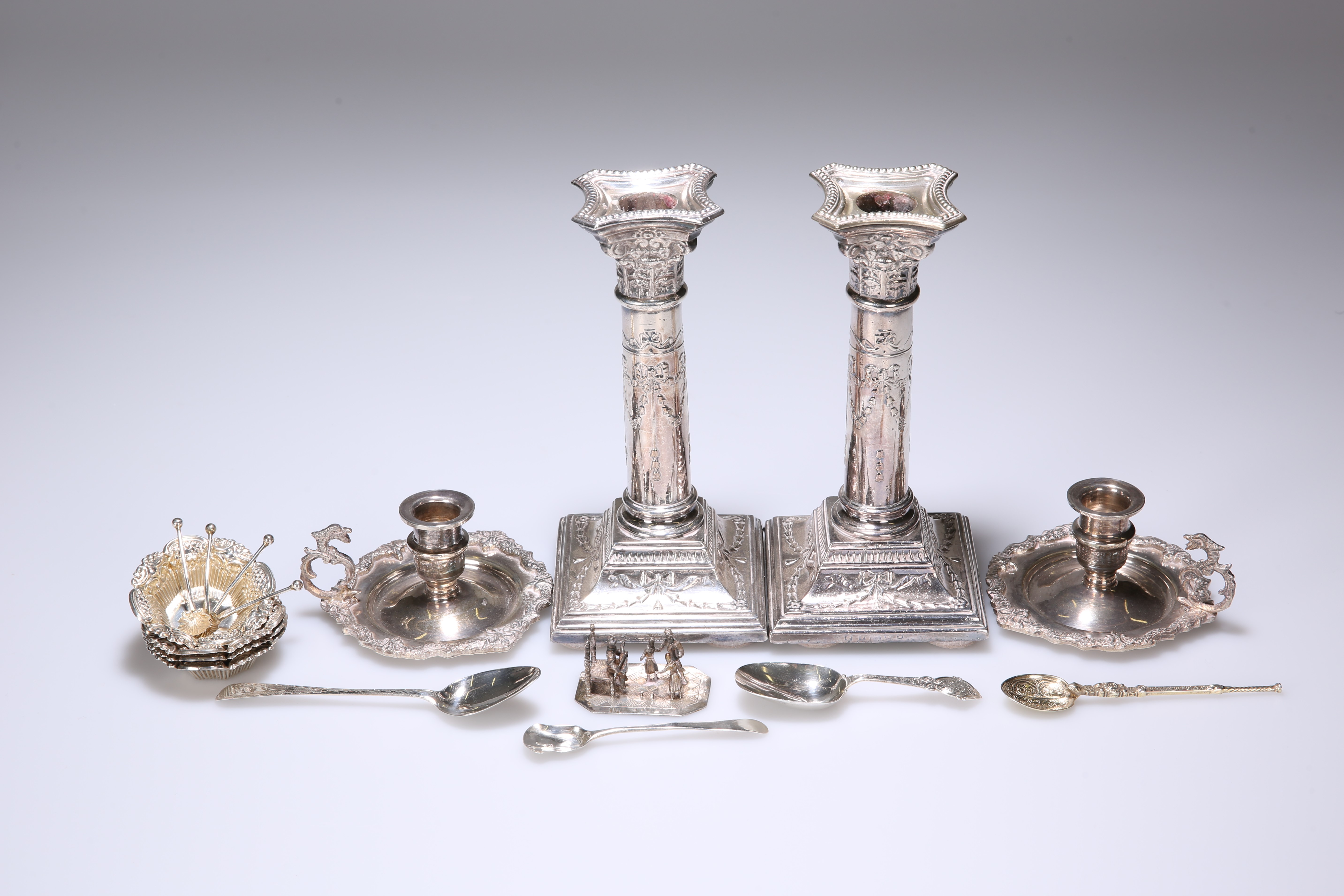 A GROUP OF SILVER AND PLATE