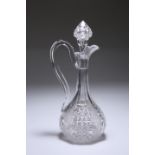 A 19TH CENTURY CUT AND ETCHED GLASS CLARET JUG