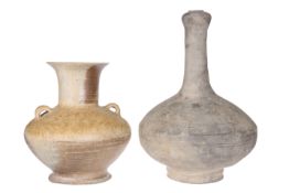 TWO MIDDLE EASTERN GLAZED TERRACOTTA VESSELS