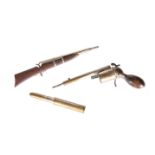 TWO RARE LATE 19th CENTURY NOVELTY RIFLE FORM RETRACTABLE PENCILS
