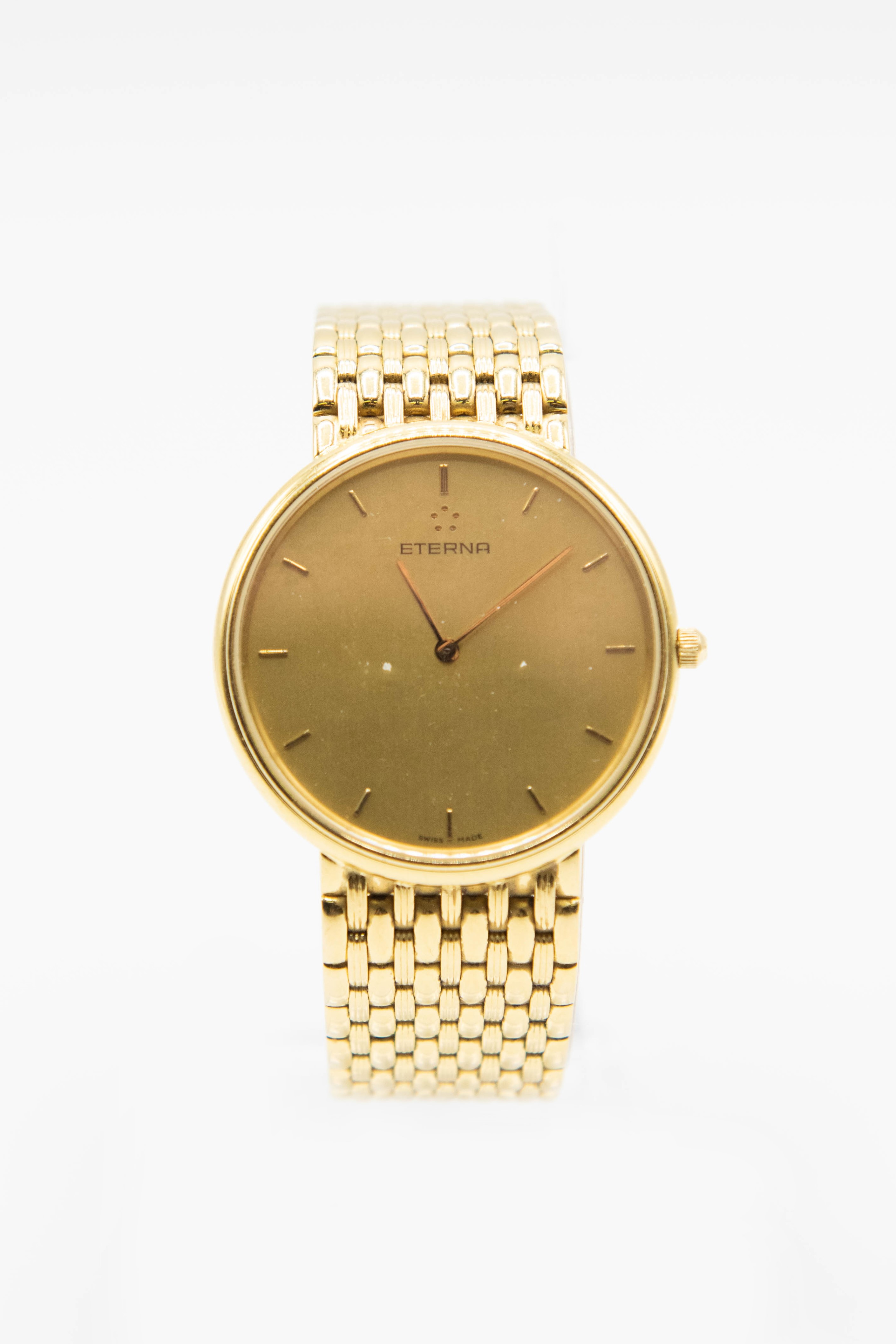 GENTLEMAN'S 18CT GOLD ETERNA BRACELET WATCH