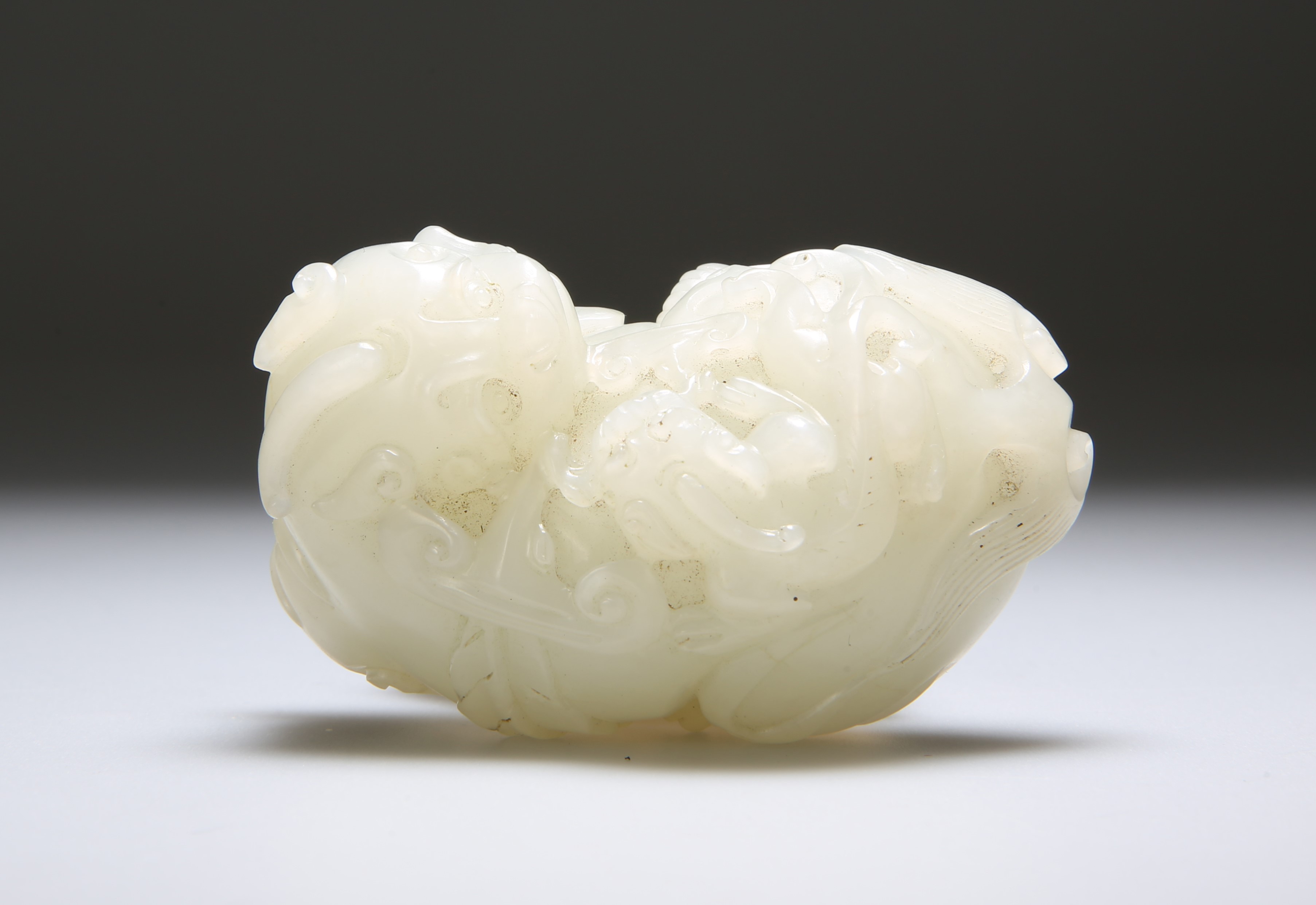 A CHINESE PALE CELADON JADE CARVING OF A QILIN, QING DYNASTY - Image 2 of 2