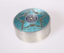 A FINE FRENCH SILVER AND ENAMEL BOX, 19TH CENTURY