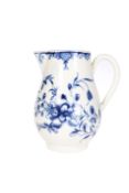 A WORCESTER BLUE AND WHITE PORCELAIN CREAM JUG