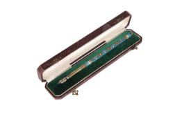 A RUSSIAN CHAMPLEVE ENAMEL DIP PEN, LATE 19TH CENTURY
