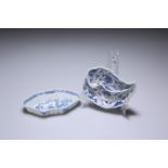 TWO SMALL CHINESE BLUE AND WHITE DISHES, 18TH CENTURY