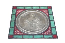 A KPM PORCELAIN LITHOPHANE ROUNDEL OF THE MADONNA AND CHILD