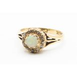 A VICTORIAN OPAL AND DIAMOND RING