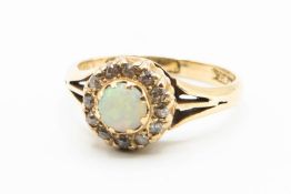 A VICTORIAN OPAL AND DIAMOND RING