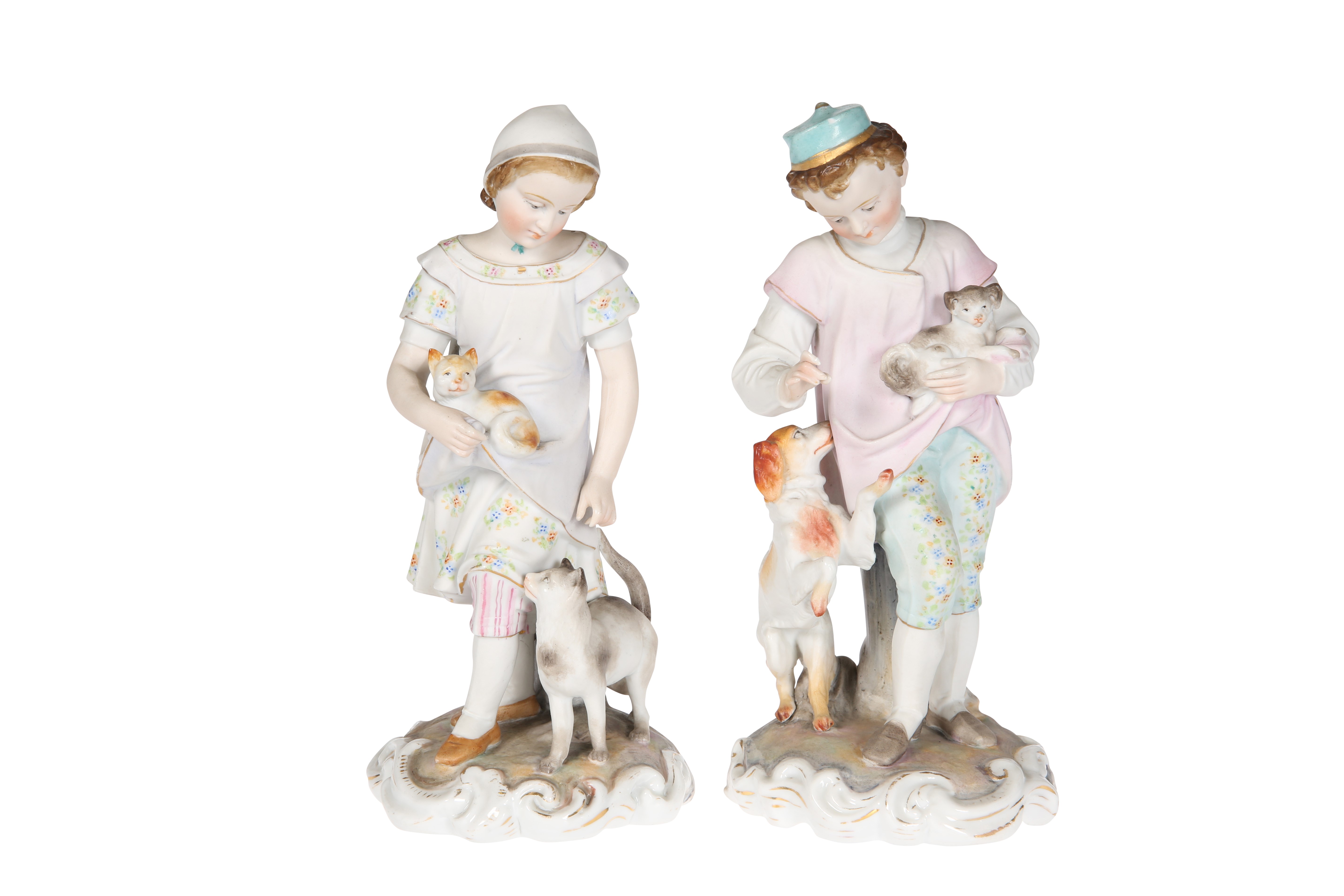 A PAIR OF GERMAN PORCELAIN FIGURES, c.1900