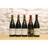5 BOTTLES MIXED LOT FINE AND RARE MATURE BURGUNDY AND CHATEAUNEUF DU PAPE