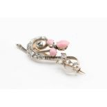 A LATE 19TH CENTURY DIAMOND AND CONCH PEARL SET BROOCH
