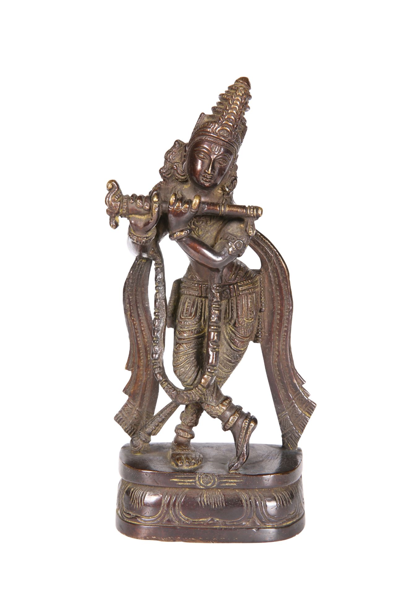 A PATINATED BRONZE OF A BUDDHIST FEMALE DEITY