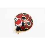 AN 18CT YELLOW GOLD AND ENAMEL BROOCH