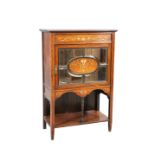 A LATE VICTORIAN INLAID ROSEWOOD PARLOUR CABINET