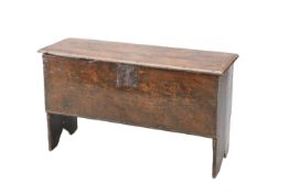 A 17TH CENTURY BOARDED OAK CHEST