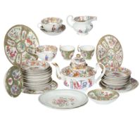 A GROUP OF CANTONESE FAMILLE ROSE TEA WARES, 19TH CENTURY