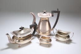 A SILVER-PLATED FOUR-PIECE TEA AND COFFEE SERVICE