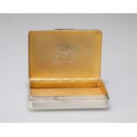 HUNTING INTEREST: A SILVER AND SILVER-GILT PRESENTATION SNUFF BOX