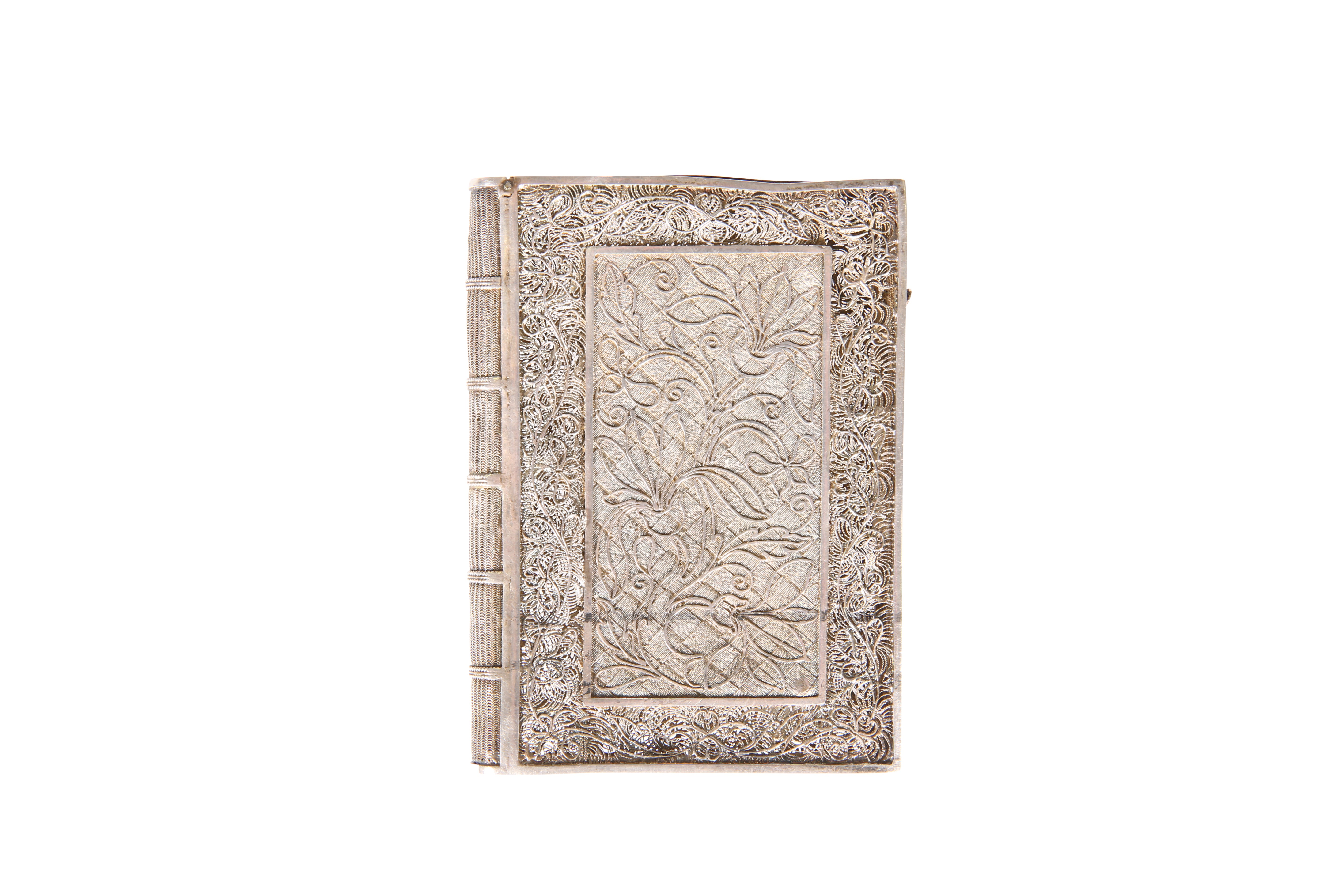 A CHINESE SILVER FILIGREE CARD CASE, c.1900