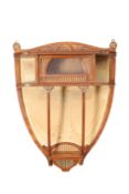 A CONTINENTAL ART NOUVEAU OAK WALL HANGING DISPLAY CABINET