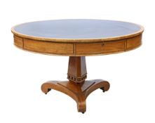 A WILLIAM IV MAHOGANY REVOLVING DRUM TABLE