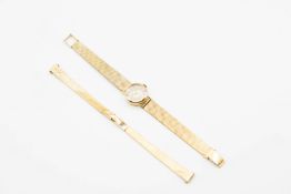 LADYS 18CT GOLD GIRARD PERREGAUX WATCH AND AN 18CT GOLD WATCH BRACELET