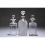 A PAIR OF REGENCY CUT-GLASS DECANTERS