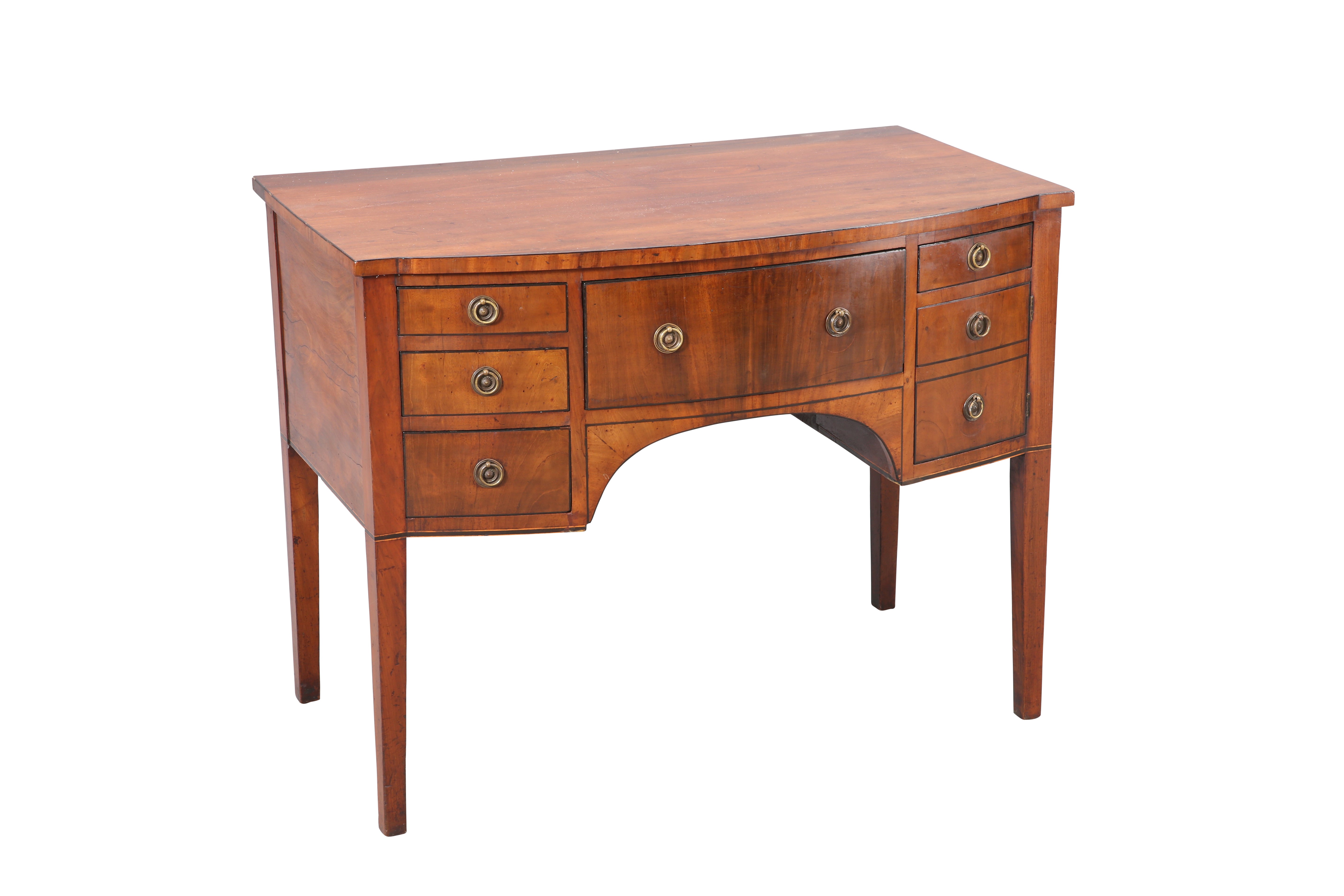 A GEORGE III MAHOGANY BOW-FRONT DRESSING TABLE
