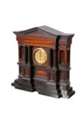 A 19TH CENTURY TEMPLE-FORM MANTEL CLOCK