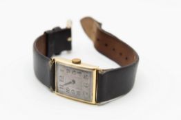 9CT GOLD AUDAX STRAP WATCH.