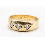 A MID VICTORIAN 18CT YELLOW GOLD DIAMOND SET RING