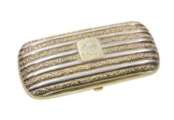 A 19TH CENTURY PARCEL-GILT CIGAR CASE