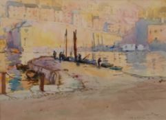 HARRY WANLESS (1873-1934), HARBOUR SCENE