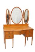 AN EDWARDIAN SATINWOOD DRESSING TABLE