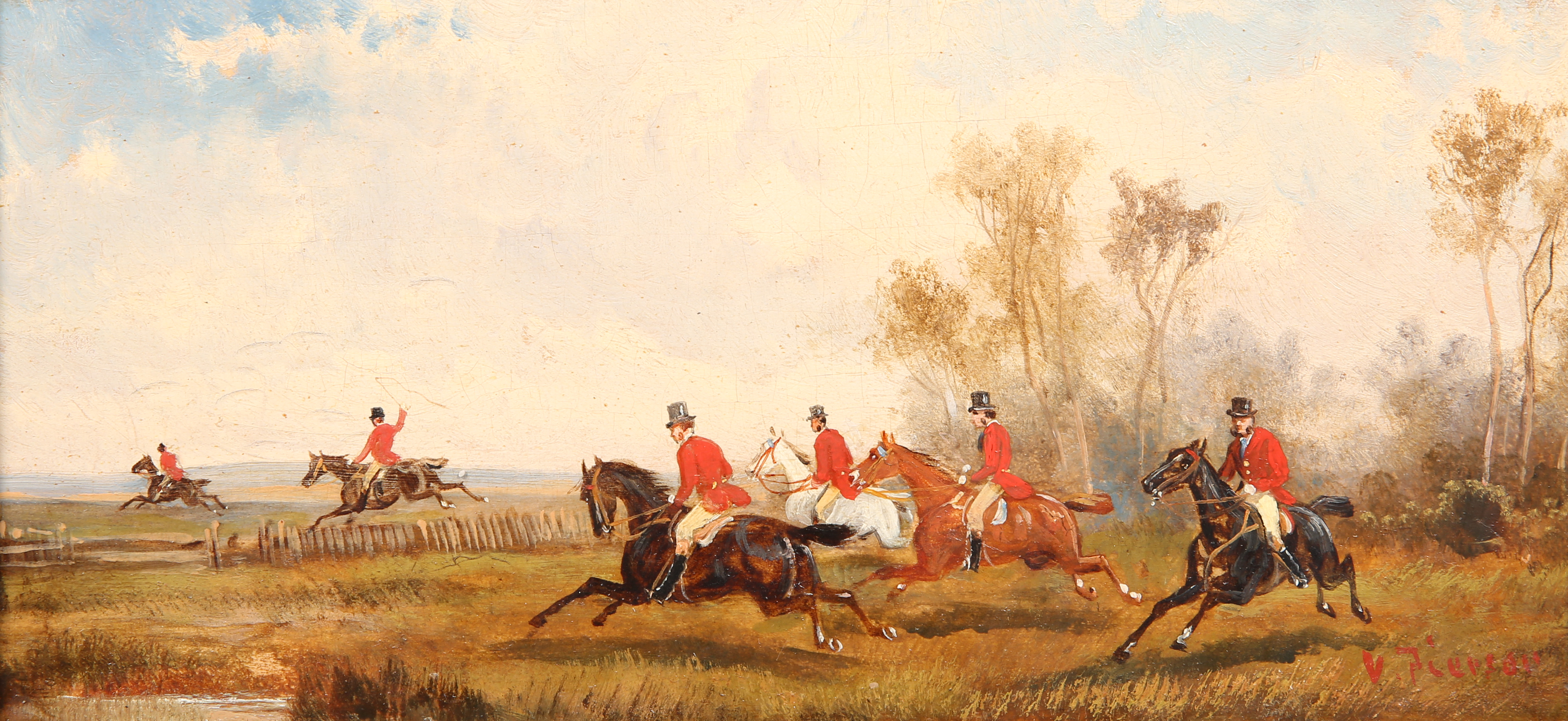 VICTOR PIERSON, FOX HUNTING SCENES, A PAIR - Image 2 of 2