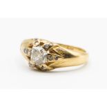 A MID VICTORIAN 18CT YELLOW GOLD DIAMOND SET RING