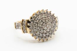 A 14CT YELLOW GOLD AND DIAMOND RING