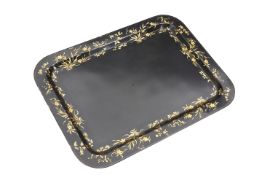 A LARGE VICTORIAN TOLEWARE TRAY
