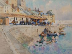 HARRY WANLESS (1873-1934), BUSY HARBOUR SCENE